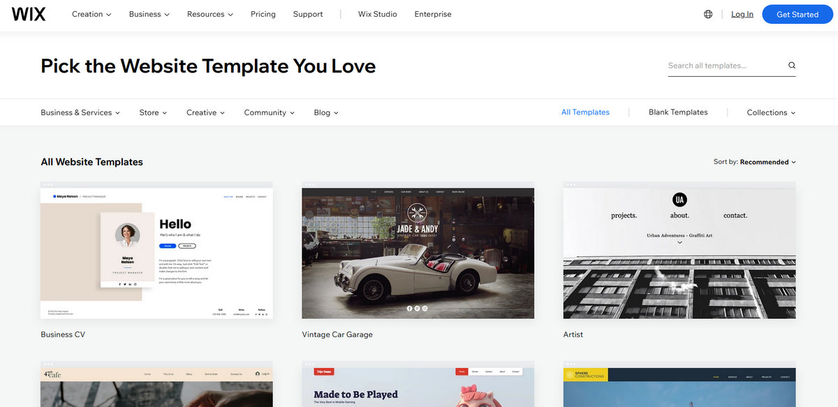 Multiple pre-made templates